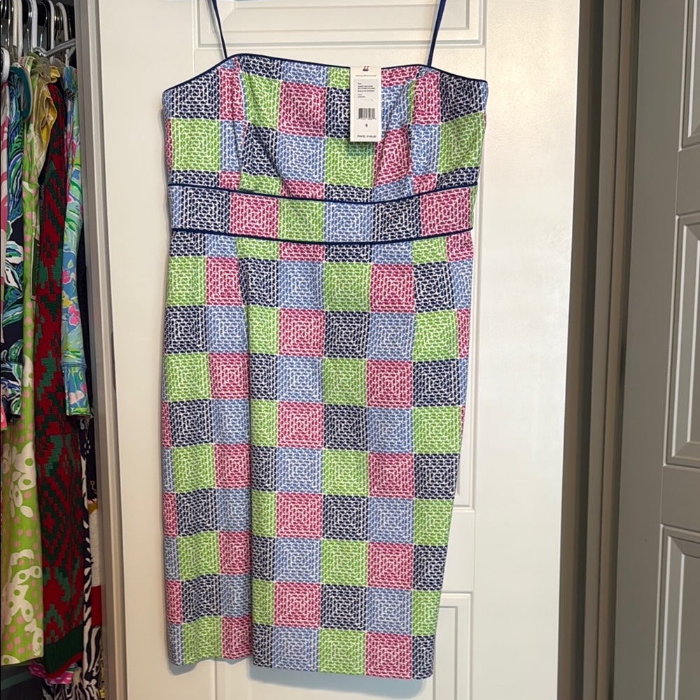 NWT Vineyard Vines Whale Patchwork Strapless Dress